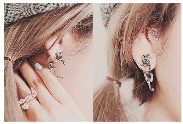 серьги кошки
