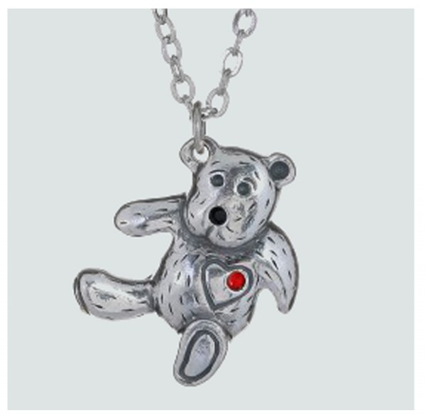 кулон с мишкой и сердцем