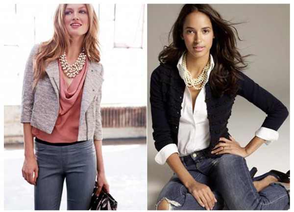 кэжуал лук с бусами