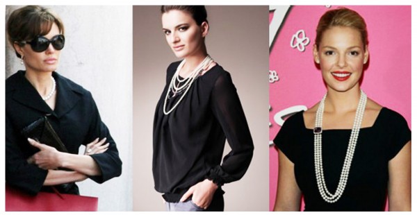 образ знаменитостей с бусами