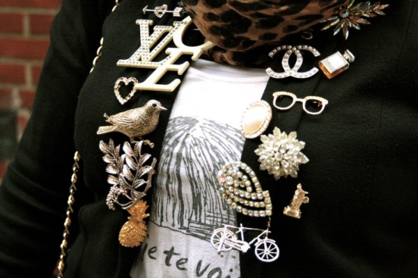 образ со множеством брошей