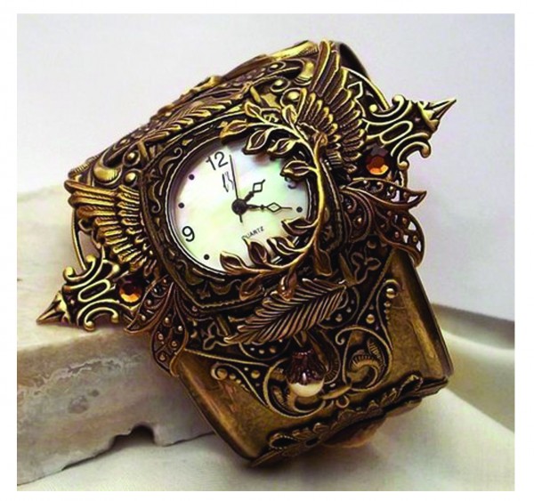 стимпанк кольцо с часами